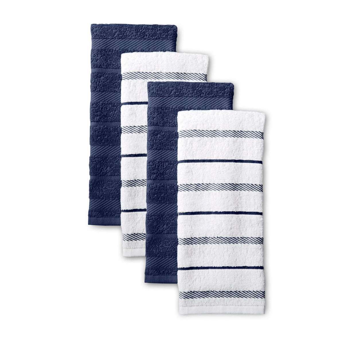 KitchenAid Albany Kitchen Towel 4-Pack Set, Honey Orange/White, 16"x26"