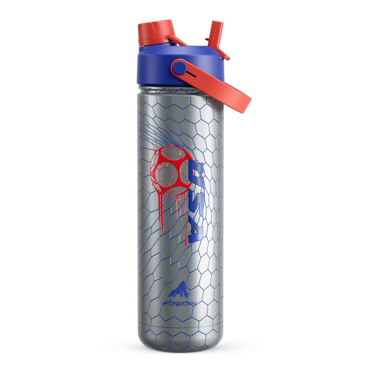 POWCAN 26 oz Insulated Water Bottle with 2-in-1 Straw and Spout Lid, Keep Cold 24H, Leak-Proof, Fits in Car Cup Holder, Stainless Steel Water Bottle for Sports, Travel, and School (Cotton Candy)