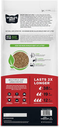 World's Best Cat Litter, Multiple Cat, Unscented, Lasts 2X Longer, 8 lb Bag | Controls tough multi-cat odors and lasts 2x longer; natural corn litter, quick clumping, flushable, 99% dust free