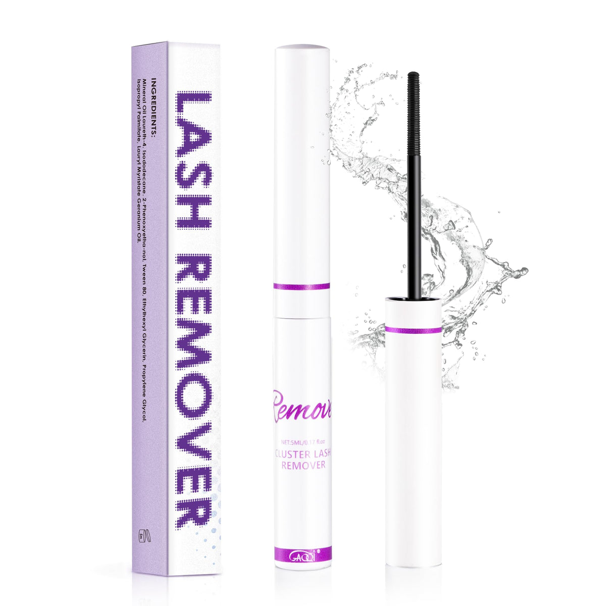 GAQQI Lash Cluster Glue, Lash Bond and Seal Waterproof, Bond & Seal Eyelash Glue for Clusters, Eyelash Adhesive Black Long-Lasting 72H, Latex-Free（5ml+5ml）