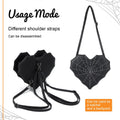 Gothic Purses for Women, Heart Shaped Shoulder Bag, Gothic Spider Web Backpack Purse, Halloween Goth Crossbody Bags