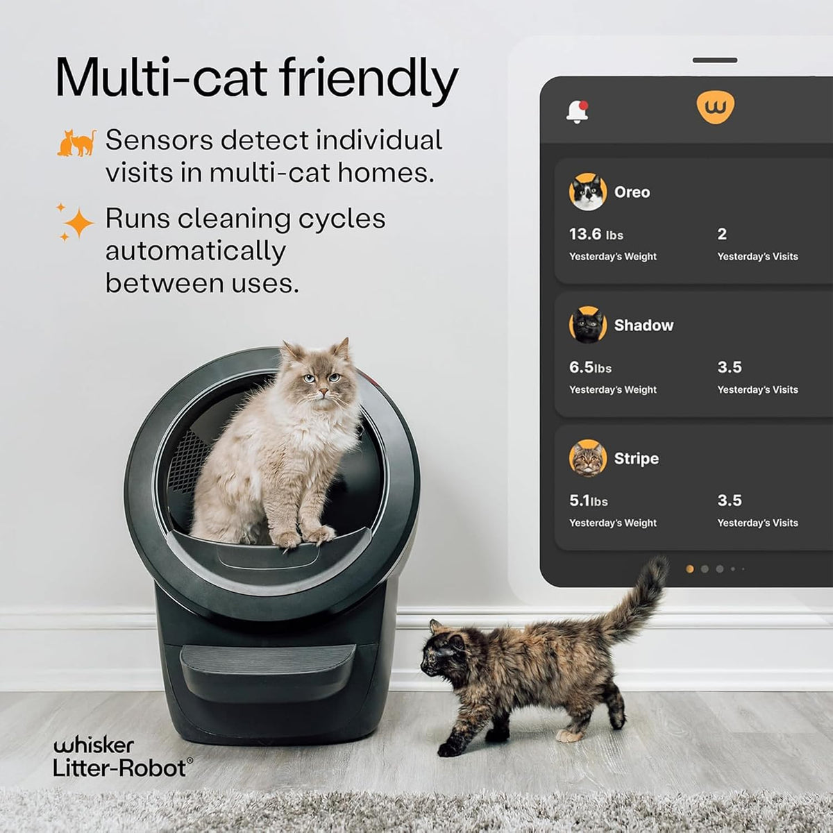 Litter-Robot 4 Supply Bundle by Whisker, Black - Automatic | Automatic, Self-Cleaning Cat Litter Box, Includes 3 OdorTrap Refills, 10 Liners, 30 Cleaner Wipes, & 2 Carbon Filters