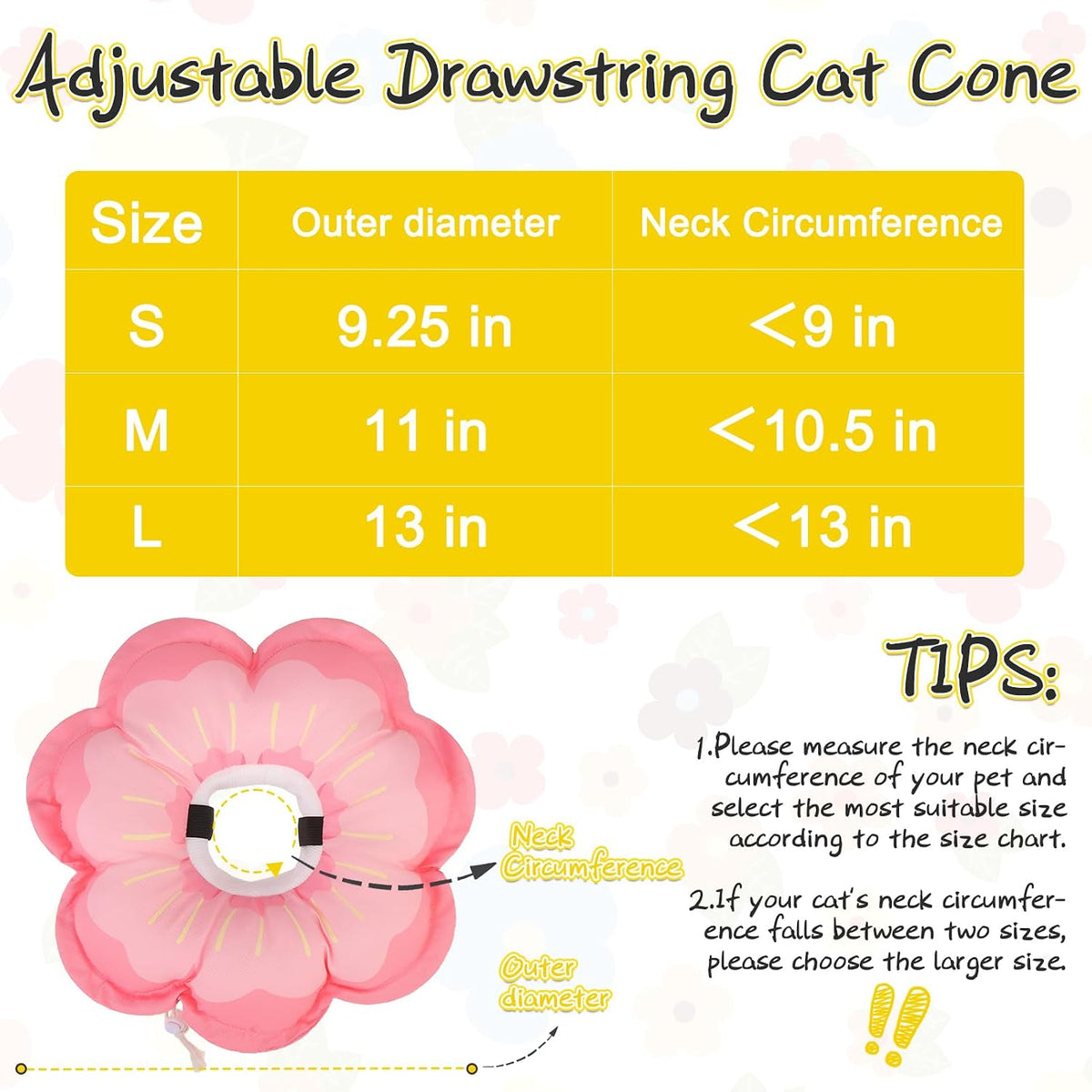 EXPAWLORER Cat Cone Collar Soft, Cat E Collar Recovery After Surgery to Stop Licking, Adjustable Waterproof Cute Neck Elizabethan Pet Kitten Puppy Donut Pillow for Cats Puppy Wound Healing, PinkM
