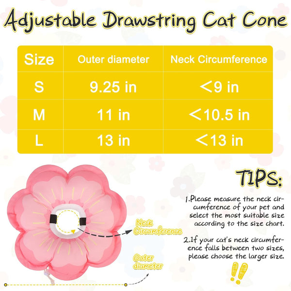 EXPAWLORER Cat Cone Collar Soft, Cat E Collar Recovery After Surgery to Stop Licking, Adjustable Waterproof Cute Neck Elizabethan Pet Kitten Puppy Donut Pillow for Cats Puppy Wound Healing, PinkM