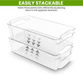 Utopia Home Plastic Stackable Storage Bins for Fridge, 8 Pack, Clear | Durable Plastic Storage Containers with Easy Grip Handles for Pantry, Kitchen Cabinets & Countertops