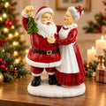 5.5'' Santa and Mrs. Claus Mistletoe Figurine Christmas Tabletop Decor