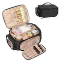 OCHEAL Makeup Bag, Portable Cosmetic Bag, Large Capacity Travel Makeup Case Organizer, Black For Women Toiletry Bag for Girls Traveling With Handle and Divider
