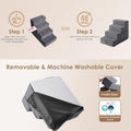 EHEYCIGA Dog Stairs for Bed 18" H, 4-Step Dog Steps for High Bed, Pet Steps for Small Dogs and Cats, Non-Slip Balanced Pet Ramp Indoor, Grey