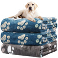Rezutan 1 Pack 3 Blankets for Dogs, Dog Blanket for Large & Medium Pet Cat, Premium Soft Fluffy Suitable for Dog Kennels & Beds, Sofas, Gifts Puppy Essentials, 41x31inch, Gray/Blue/Beige