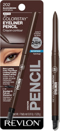 Revlon ColorStay Pencil Waterproof Eyeliner, Smudge-Proof, Eye Makeup with Built-In Sharpener, Long-Lasting, Matte Finish, 201 Black, 2 pack