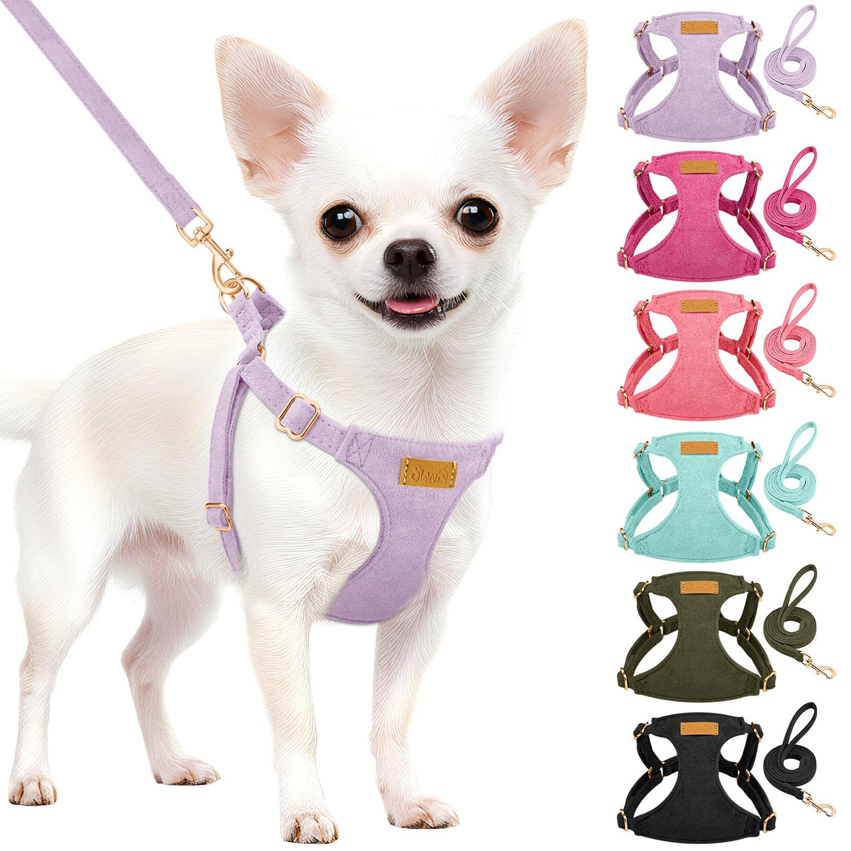 SlowTon No Pull Dog Harness with Leash for Small Medium Dogs, Flower XXS