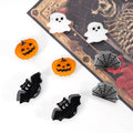 Mini Halloween Holiday Hair Claw Clips for Girls Pumpkin Ghost Bat Spider Web Fun Hair Clips Cute Halloween Hair Accessories for Women 8pcs