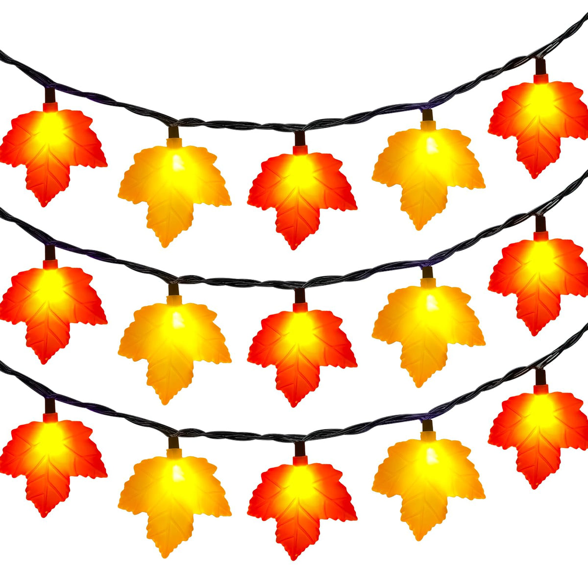 8.5 FT Fall String Lights with 10 LED 3D Acorn Plug in Autumn Décor Lights
