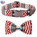 Fall Dog Collar with Bow, Black and Orange Print Fall Pet Collars Small