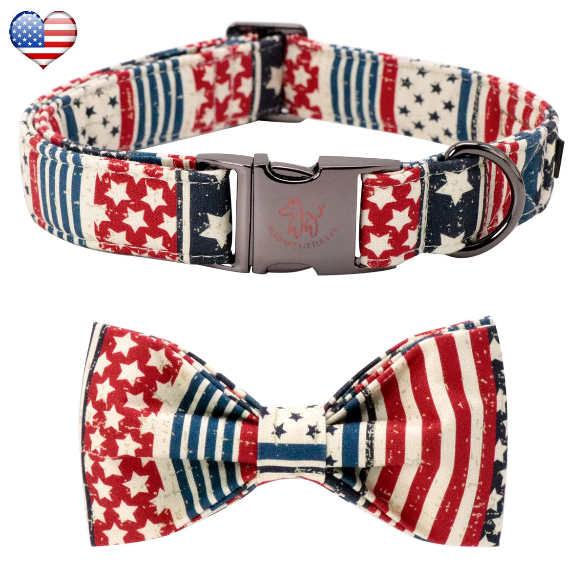 Fall Dog Collar with Bow, Black and Orange Print Fall Pet Collars Small