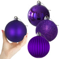 White 4.0" Large Christmas Balls - Christmas Tree Decoration Ornaments Shatterproof Hanging Balls for Birthday Halloween Holiday Wedding Decorations Set of 4pcs