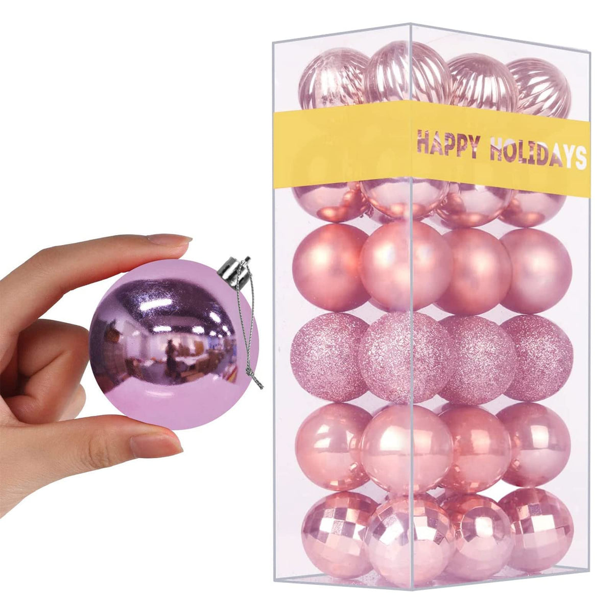White 4.0" Large Christmas Balls - Christmas Tree Decoration Ornaments Shatterproof Hanging Balls for Birthday Halloween Holiday Wedding Decorations Set of 4pcs