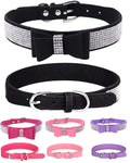 Bling Dog Collar for Small Medium Large Dogs, Crown Rhinestone Dog Collars for Girl and boy Dog, Diamond Puppy Collars, Adjustable Leather Suede SOFE Cat Collar (S(10.6"-13"/27CM-33CM), Pink)