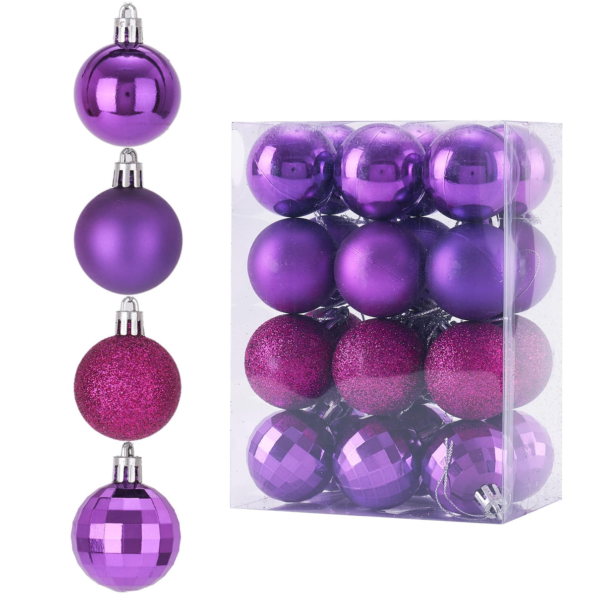 Diahom Christmas Ball 24ct 1.57 Inches Gold Mini Xmas Hanging Ornaments