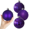 Rose Red 4.0" Large Christmas Balls - Christmas Tree Decoration Ornaments Shatterproof Hanging Balls for Birthday Halloween Holiday Wedding Decorations Set of 4pcs