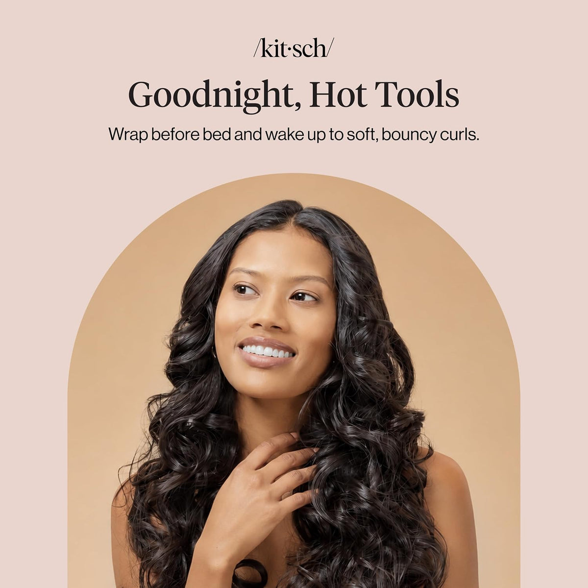 Kitsch Satin Heatless Curls Overnight Set - Sunset Tie Dye