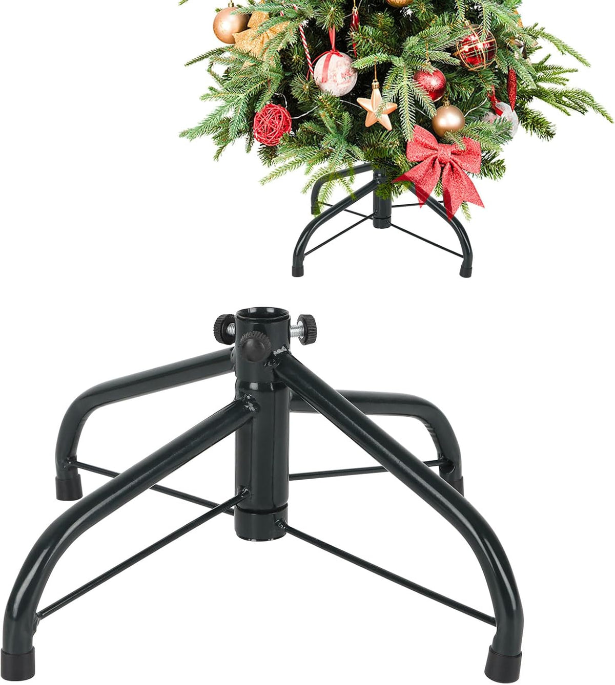CCINEE Metal Christmas Tree Stand, Universal Folding Xmas Tree Stand 11.8 Inch Replacement Tree Stand Base for 2 Ft to 5 Ft Christmas Artificial Trees Fake Tree，Green