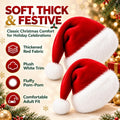 Christmas Santa Hat Hats for Adults Thicken Soft Comfort Adult Headwear Costume Headband Accessories Xmas Holiday Decorations New Year Party Favors Elf Hair Gorros De Navidad Para Adultos