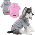2 Pack Dog Hoodie Warm Hood Dog Sweater Cold Weather Small Dogs Sweatshirt Comfort Pet Clothes for Small Medium Dogs with Pockets Cats Chihuahua Clothes for Male Female Girl Boy Sporty Daily Wear