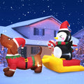 Danxilu Christmas Inflatables 10 FT Long Santa Sleigh and Reindeer Decor