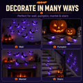 Spooky Glow 3D LED Bat Wall Decor, Hanging Bat for Halloween Decoration, 12