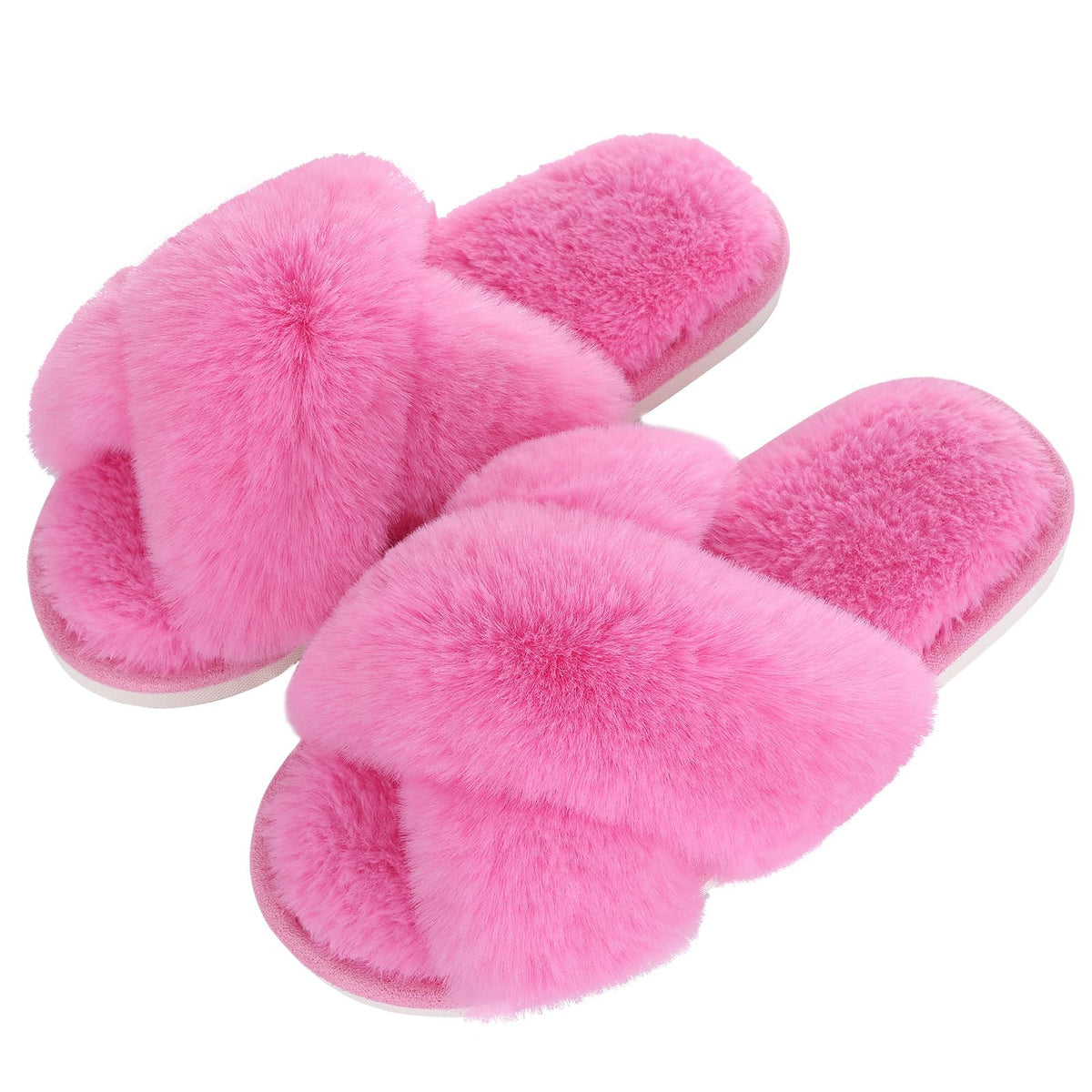 Evshine Memory Foam Fuzzy House Slippers for Women