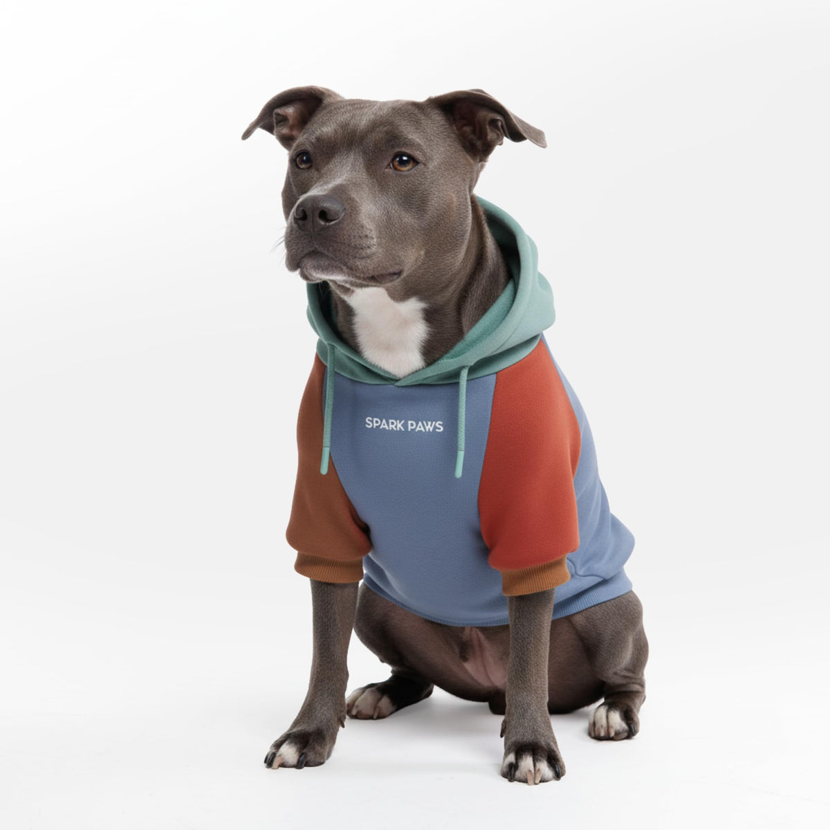 Spark Paws Dog Hoodie – Premium Dog Sweater for Small, Medium, and Large Dogs | Warm Outfits for French Bulldogs, Pitbull, Puppy, Winter Jacket Alternative - Slate Blue - XL