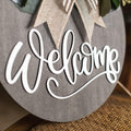 Welcome Sign for Front Door 12 in Wreath Decorations for All Seasons Brown