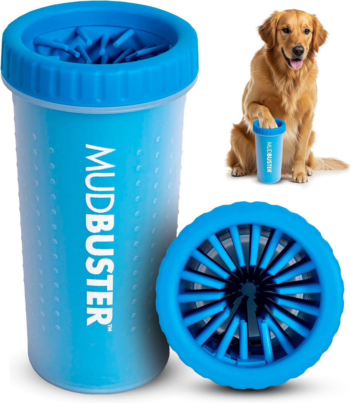 Dexas MudBuster Medium Dog Paw Cleaner, Fuchsia, Fits 1.5"-2.5" Wide Paws, Gentle Silicone Bristles for Quick, Easy Cleaning
