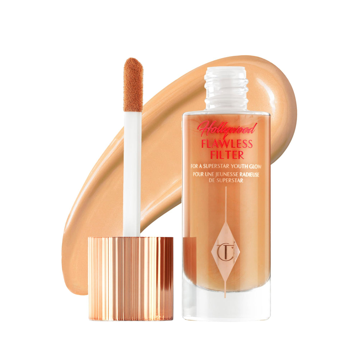 Charlotte Tilbury Hollywood Flawless Filter - Multi‑Use Makeup Primer, Complexion Booster & Illuminating Liquid Highlighter with Sheer Coverage - Smooths & Blurs Skin