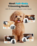 oneisall Professional 4-in-1 Dog Grooming Kit with LED Light | Quiet Clippers & Nail Grinder, Cordless, 3.7 hrs Runtime, LED Display, Safe for Paws, Face, Ears & Body