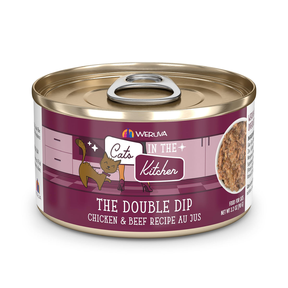 Weruva Cats in The Kitchen, Kitchen Cuties Variety Pack, Wet Cat Food, 3.2oz Can (Pack of 12)