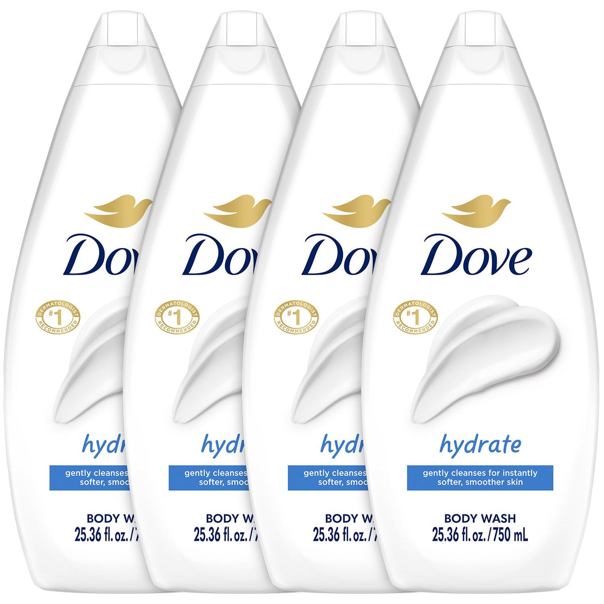 Dove 24hr Lotion Body Wash Sensitive Skin with Pump, 30.6 oz | Hypoallergenic body wash with MicroMoisture technology for 24-hour hydration and soft skin