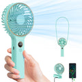 SWEETFULL Handheld Portable Fan, 5000mAh Rechargeable Battery, 6 Speed Wind, LED Digital Display, Foldable Electric Personal Mini Travel Fan with Backup Power, Summer Essentials Gifts for Women Girl