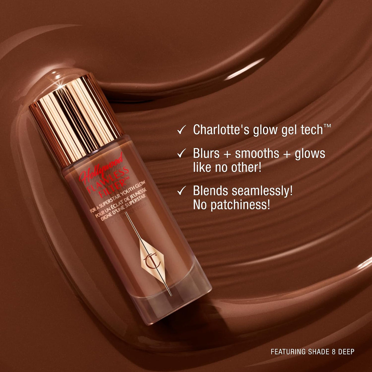 Charlotte Tilbury Hollywood Flawless Filter - Multi‑Use Makeup Primer, Complexion Booster & Illuminating Liquid Highlighter with Sheer Coverage - Smooths & Blurs Skin