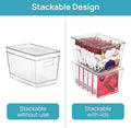 Vtopmart 6 Pack Clear Stackable Storage Bins with Lids, Large Plastic Containers with Handle for Pantry Organizer and Storage,Perfect for Bathroom,Cabinet,Kitchen,Fridge,Closet Organization