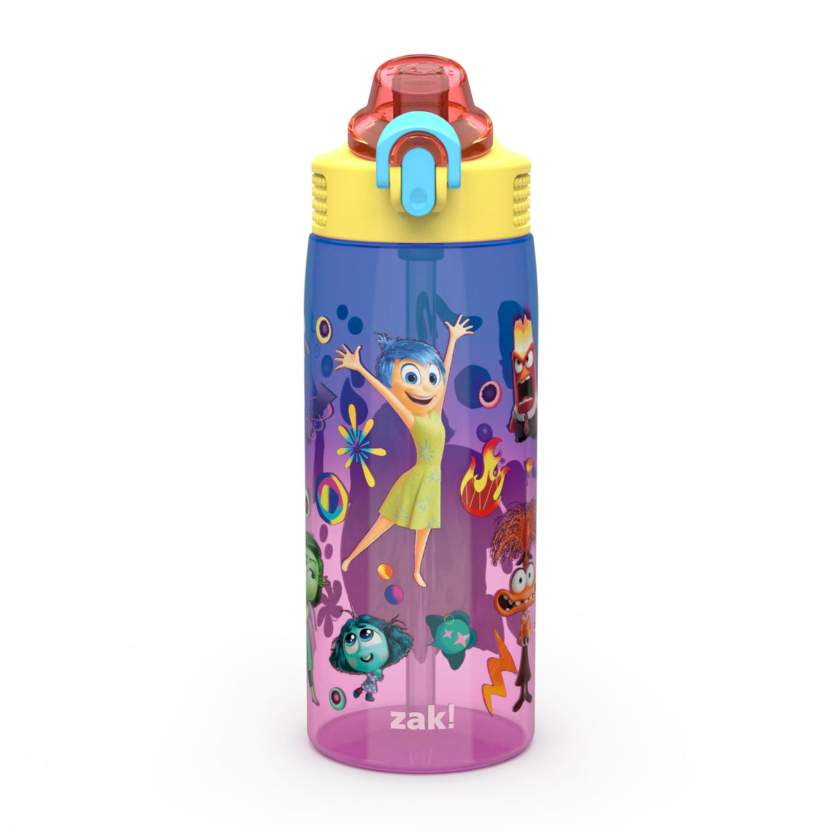 Zak Designs Sanrio Hello Kitty Sage 16oz Leak-Proof Straw Kids Water Bottle | BPA Free, Durable Plastic, Cupholder Friendly, Dishwasher Safe, Easy to Clean, Lid Lock, Handle, For School, Home, Travel