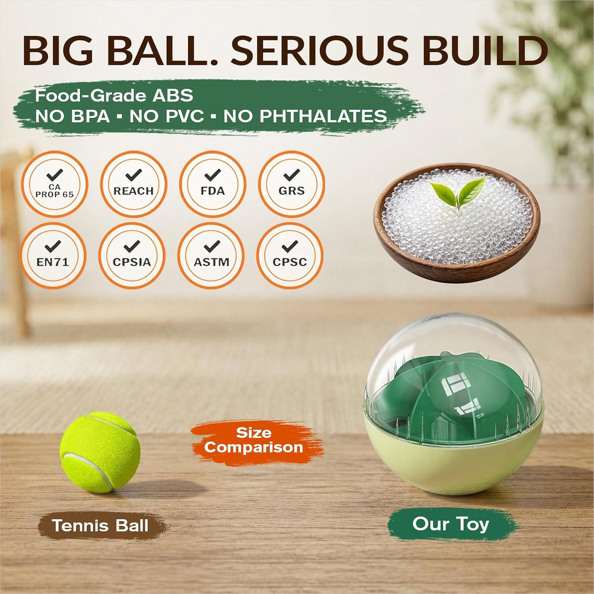 XL Rolling Dog Treat Dispenser Toys Wobble Giggle Ball, Slow Feeder