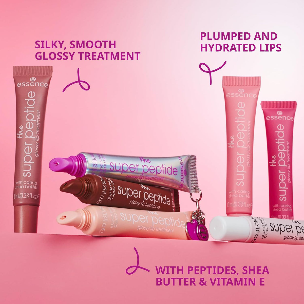 essence | The Super Peptide Glossy Lip Treatment | Hydrating, Nourishing and Non-Sticky | Vegan, Gluten Free and Cruelty Free (01 | Peptacular!)