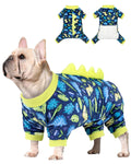 CuteBone Dinosaur Costume Dog Pajamas, Stretchy Spandex Crystal Velvet Sleepwear Coat for Small Dogs, Soft & Warm Pet Outfit Clothes for Cold Weather, Cozy Pullover Design COSP05XXL