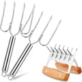 Sieral 4 Pcs Turkey Lifter Forks Meat Claws, Wooden, Classic