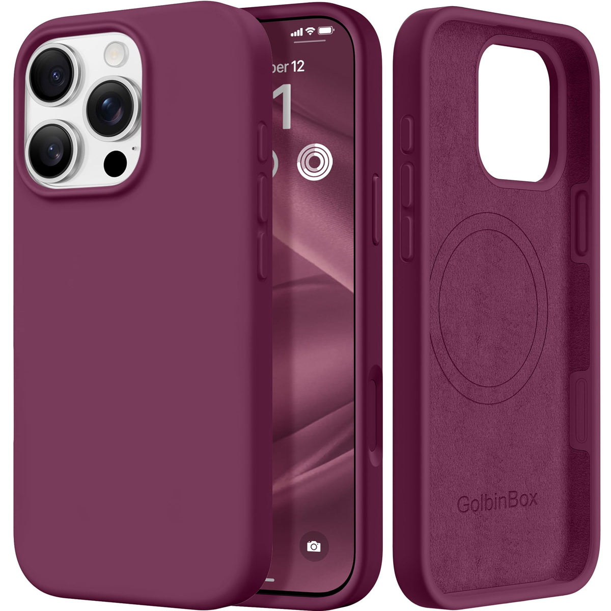 GolbinBox Magnetic for iPhone 16 Pro Max Case, Silicone Cover, Chalk Pink
