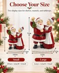 5.5'' Santa and Mrs. Claus Mistletoe Figurine Christmas Tabletop Decor