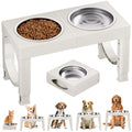 XIAZ Elevated Dog Bowls Large Breed Raised Dogs Bowl Stand Large/Medium Sized Dog Stainless Steel Food Water Bowl Stands 5 Heights Adjustable 9/11/12/14in Black Pet Feeder Dish Station