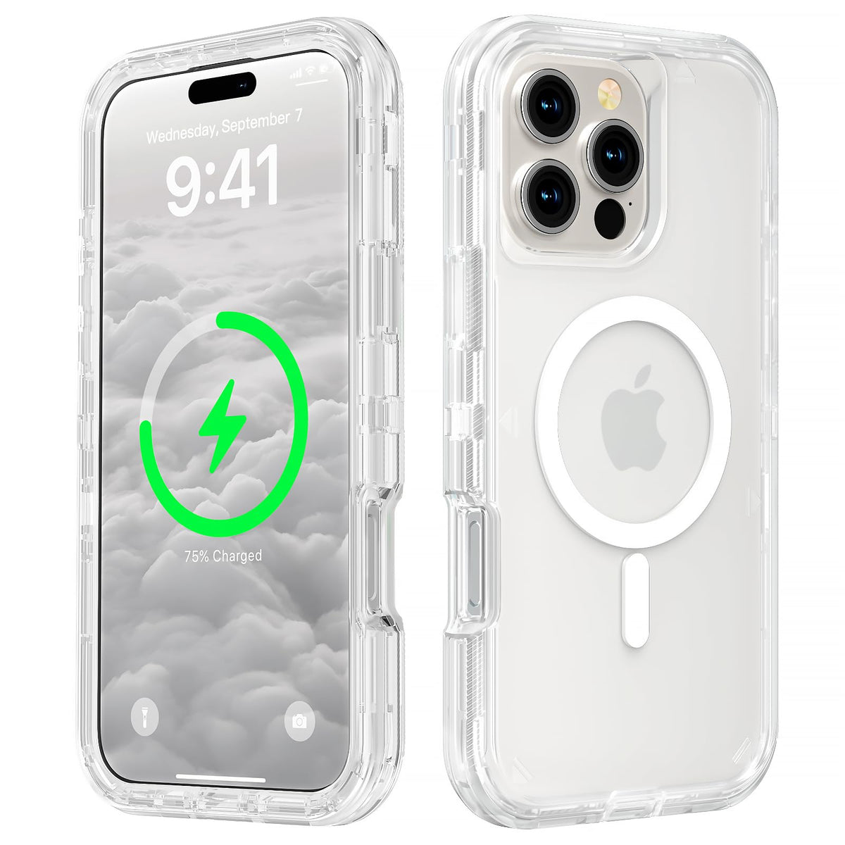 Follaroma Magnetic for iPhone 16 Plus Case, Heavy Duty Phone Cases, Clear